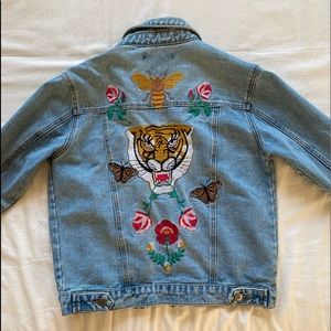 Forever21 Embroidered Denim Jacket